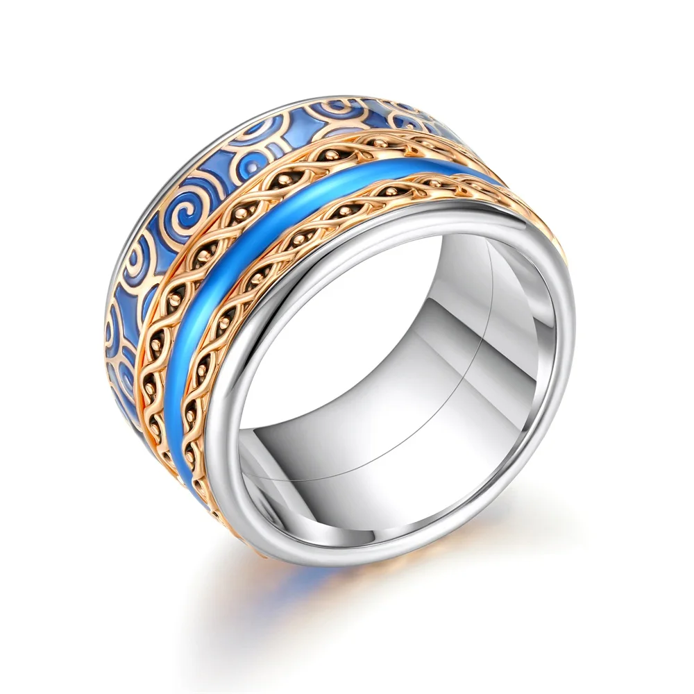 Кремо кольца в стиле «Бохо» наборы Love women Spinner кольцо из нержавеющей стали персонализированное серебряное обручальное кольцо
