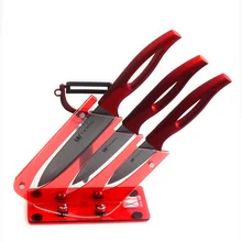 XYj Marke Hochwertigen 3 “4” 5 “schwarze Klinge Zirkonia Keramik Knfe Set + ABS + TPR Griff Peeler + Messerständer Küchenmesser 5 stücke Set