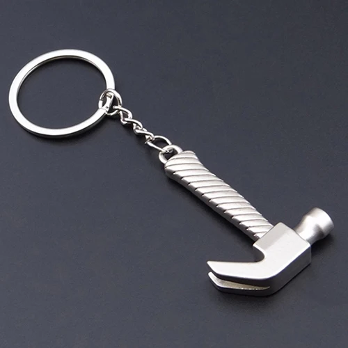 Men Creative Mini Hammer Pendant Keychain Key Ring Father Boyfriend Keyring Gift