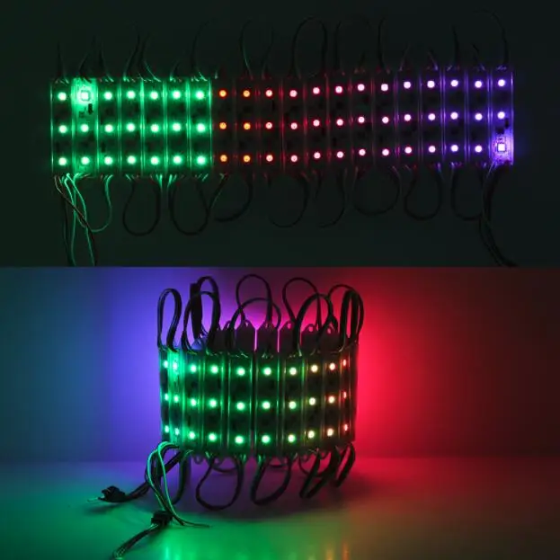 Módulo de Luz Ws2801 ic 5050 Smd 5050 Leds Rgb Pixels 3 3 Dc12v Digitalmente Controlável Led Pixel à Prova d’ Água
