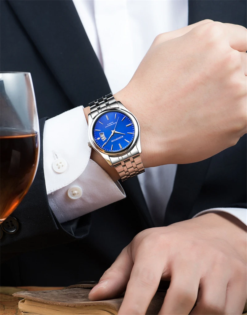 Лидирующий бренд, мужские часы с ремешком из нержавеющей стали, Роскошные мужские часы с датой, водонепроницаемые кварцевые наручные часы для мужчин, деловые часы Horloges Mannen