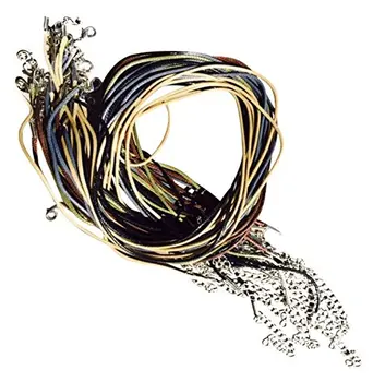 

100 Earth Colors Imitation Leather Cord Rope Necklace Chain with Lobster Claw Clasp 18 inches