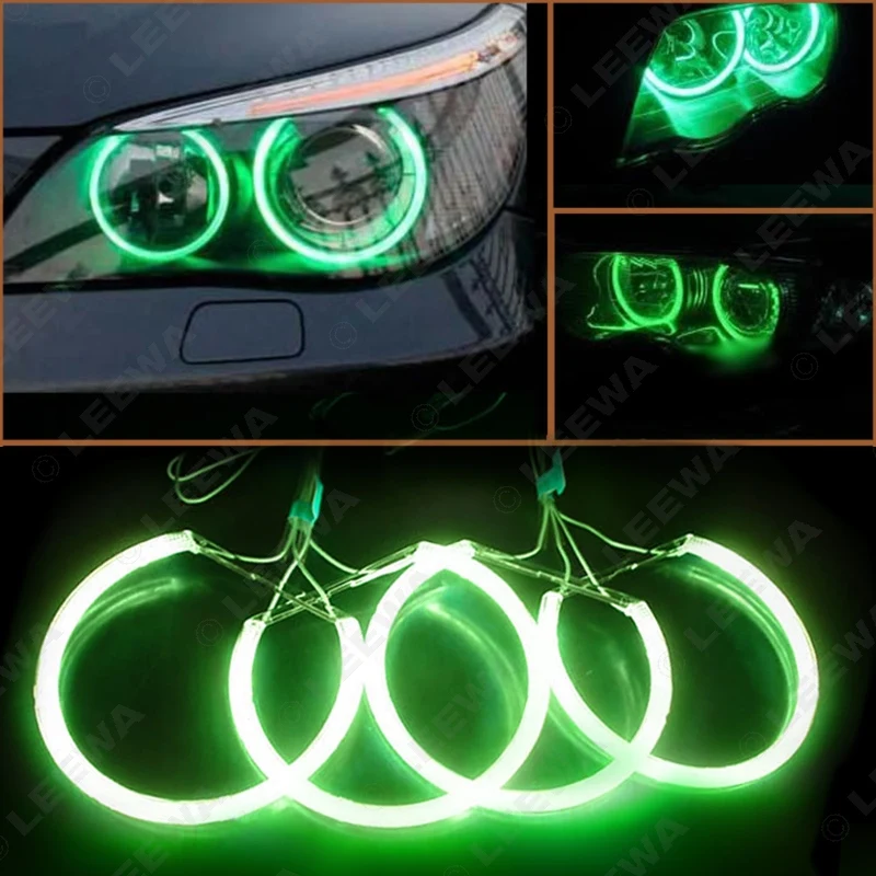 LEEWA 4X127,5 мм Автомобильный CCFL Halo кольца ангельские глазки светодиодный светильник s для BMW E39 OEM ангельские глазки DRL светильник белый/синий/зеленый/красный# CA3298