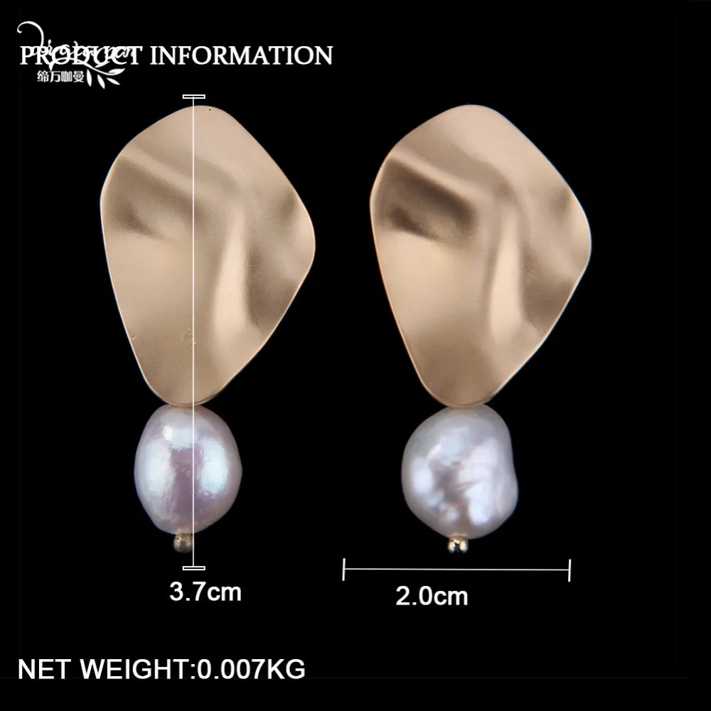 Dvacaman, жемчужные серьги-капли, геометрические, золотые, металлические, висячие серьги Za, новинка, свадебные, массивные ювелирные изделия для женщин, Рождественский подарок