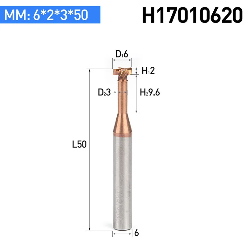 HUHAO 1 шт. 4 6 8 10 мм хвостовик Т-образного пазового фреза общий сплав Вольфрамовая сталь долбежные фрезы ЧПУ Инструмент Концевая фреза - Длина режущей кромки: H17010620