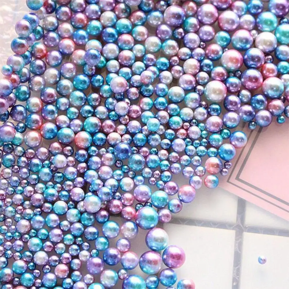250pcs Plastic Gradient Pearls DIY Wedding Party Supplies Manicure Pearls Mermaid Party Necklace Jewelry Earring Pendant Decor