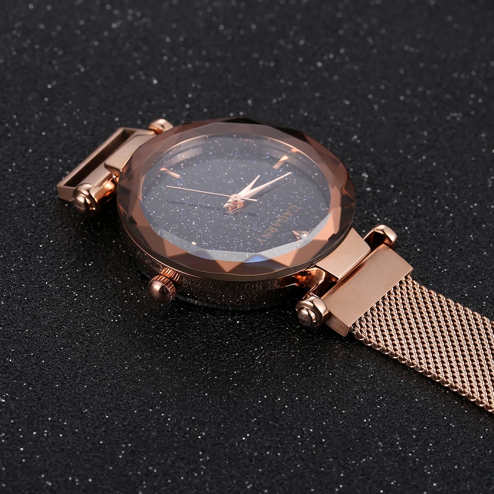 top luxuru brand cagarny quartz watch for women creative wristwatches vogue ladies wristwatches rose gold mesh band 2018 wholesale drop shipping (10)