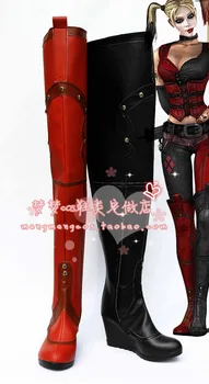 

Batman Arkham Asylum Harleen Quinzel Harley Quinn Miss.Joker wedge Slipsole Cosplay Boots shoes