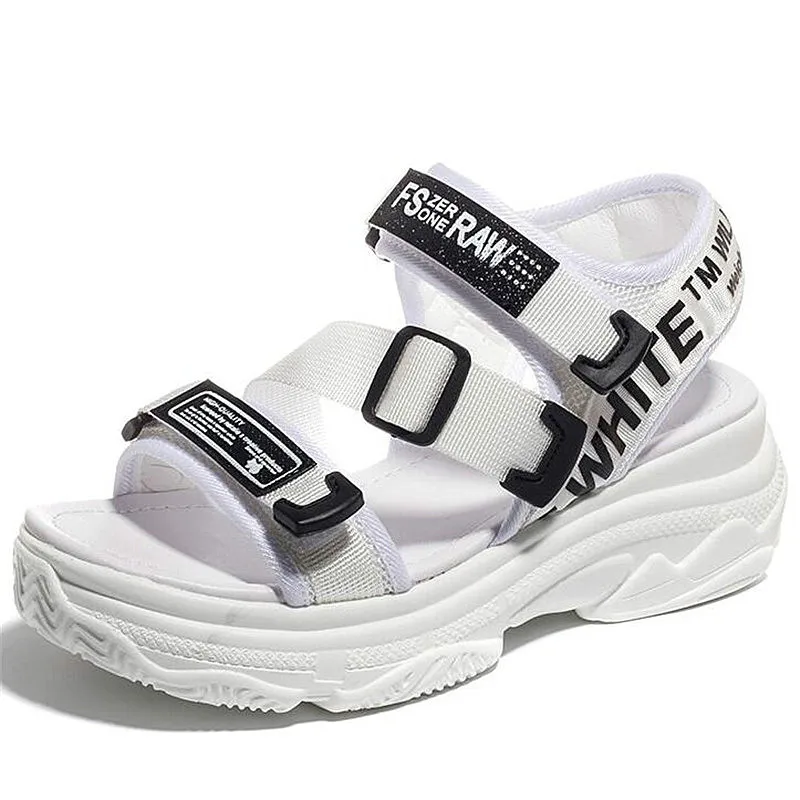 

Korean 2019 New casual Women sandals Platform thick bottom Sandals Peep toe Shoes Woman Casual buckles Sandals K04