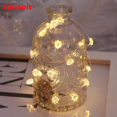 10PCS/Lot Light String 3m 30led Led copper wire string star flower shape light for christmas wedding warm white battery CD15 T01 | Лампы и