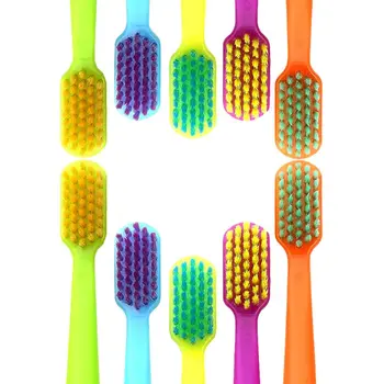 

10Pcs/Set Adult Couples Bright Colorful Soft Fine Bristle Head Toothbrush With Hole Oral Hygiene Care Family Random Color