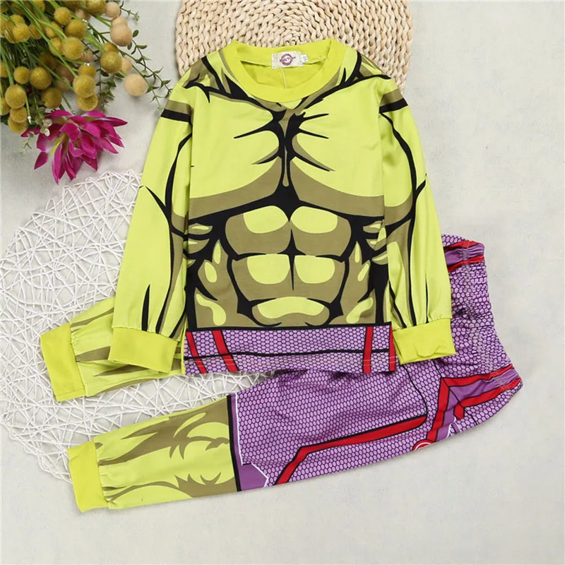 

2019 New Autumn Superman Suit Full Sleeve Costume Cosplay Baby Boys Spiderman Children Performance Two Piece Set