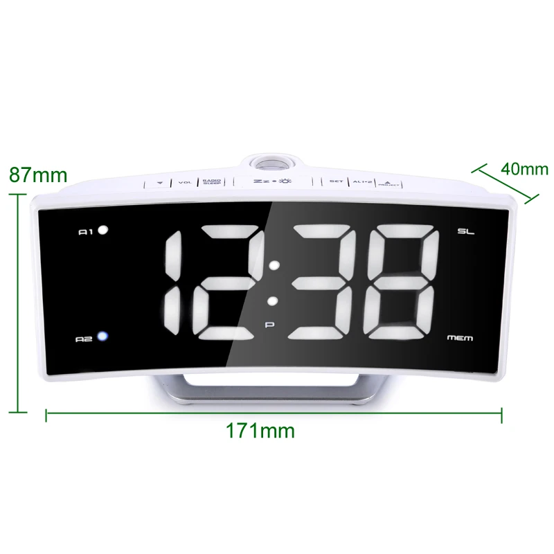 Проекционные часы с проекцией времени настольные часы Nixie FM радио будильник светодиодный цифровой электронный настольный проектор