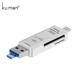 Куман 2,0 OTG Card Reader USB-MicroUSB TypeC Интерфейс с Micro SD TF SD карты флэш-памяти Card Reader для телефона Y210