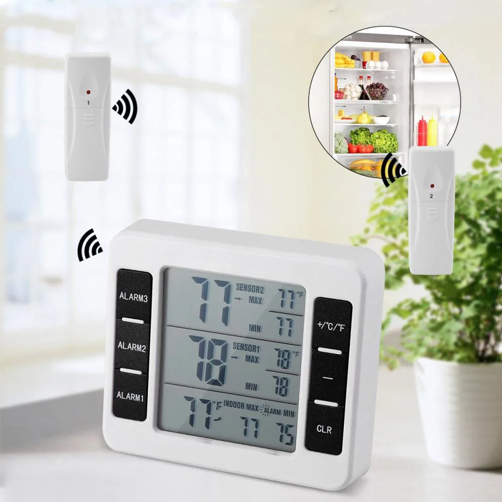 Electronic Wireless Refrigerator Thermometer Digital Thermometer With