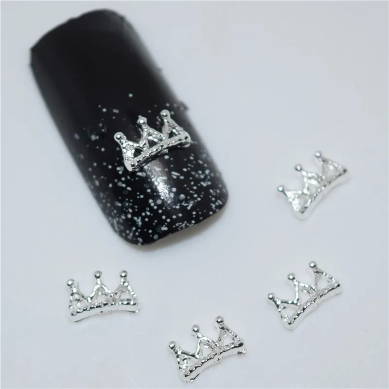 

50pcs 3d nail art supplies rhinestone decoration jewelry Silver Crown design crystals/acrylic sticker manicure nails tools H031