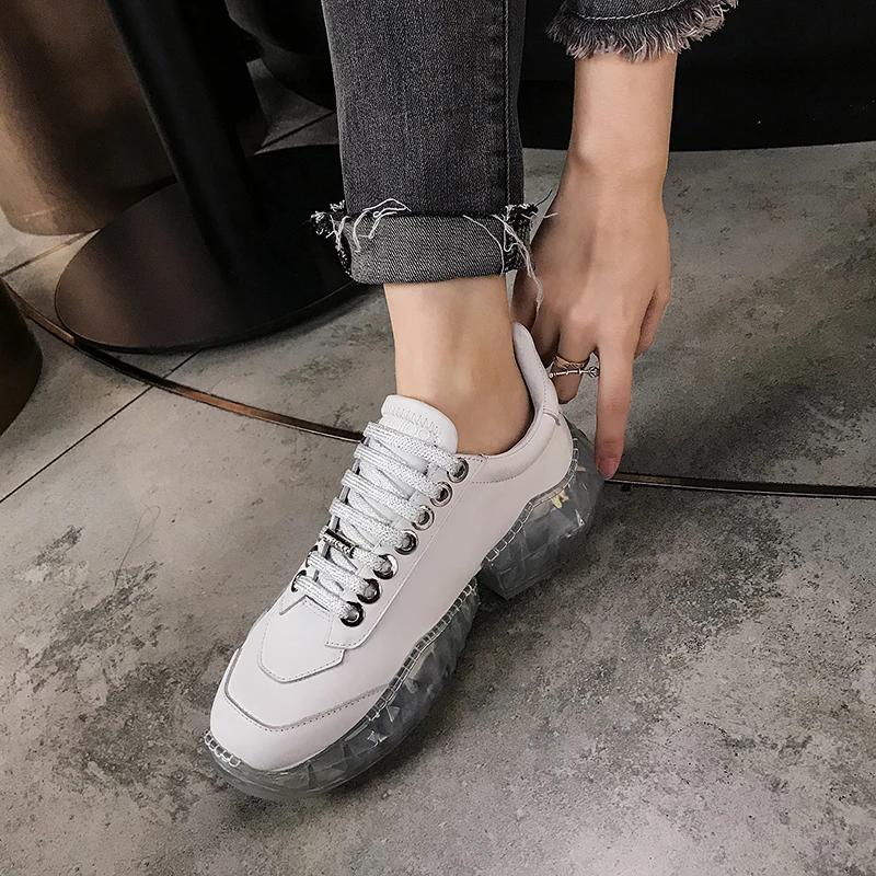 Stylesowner/Модная блестящая женская обувь; белые кроссовки со стразами; кожаная женская обувь со стразами; повседневная обувь со стразами