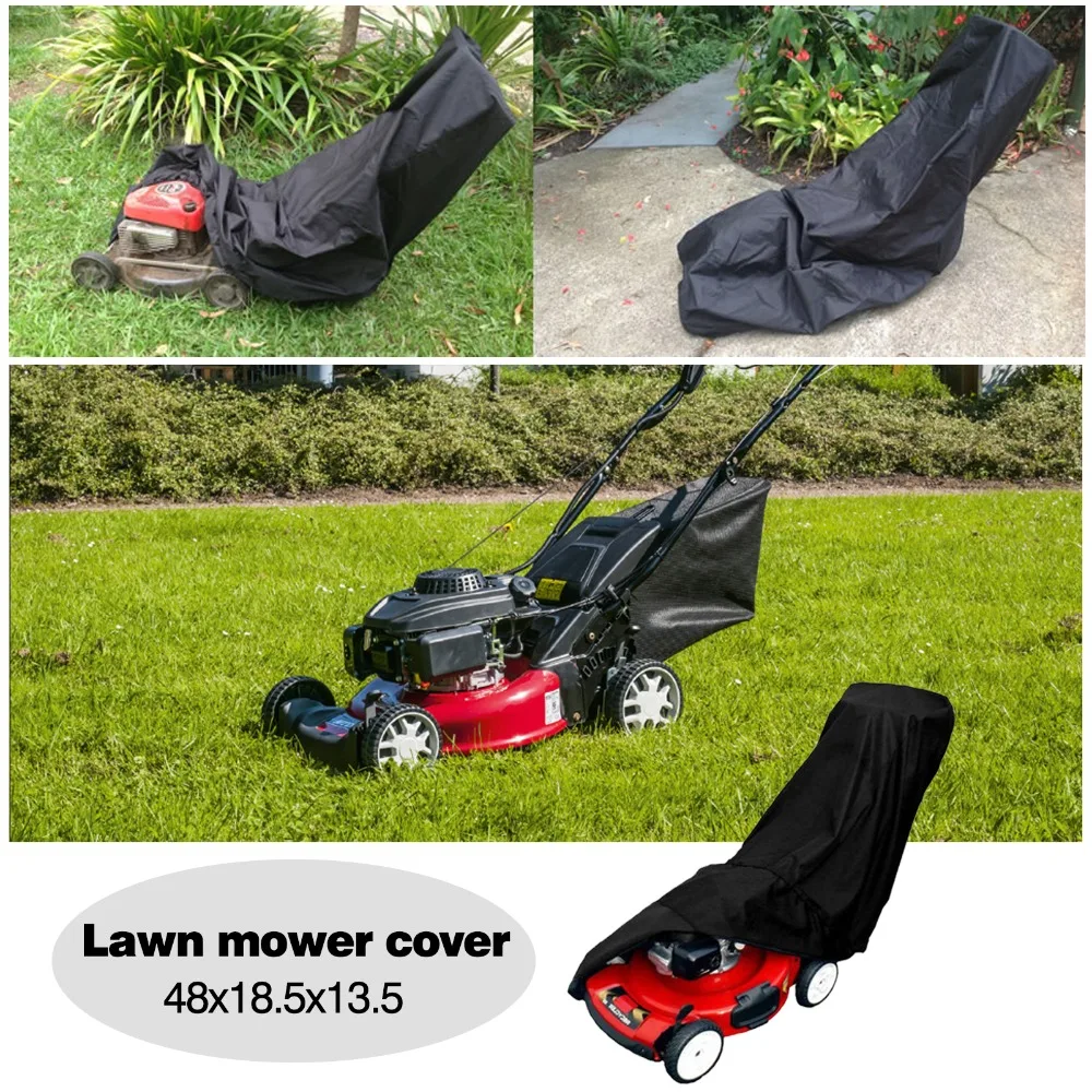 Universal 210D Polyester Fiber Lawn Mower Cover Dust Rain UV Protection For Yard Garden with