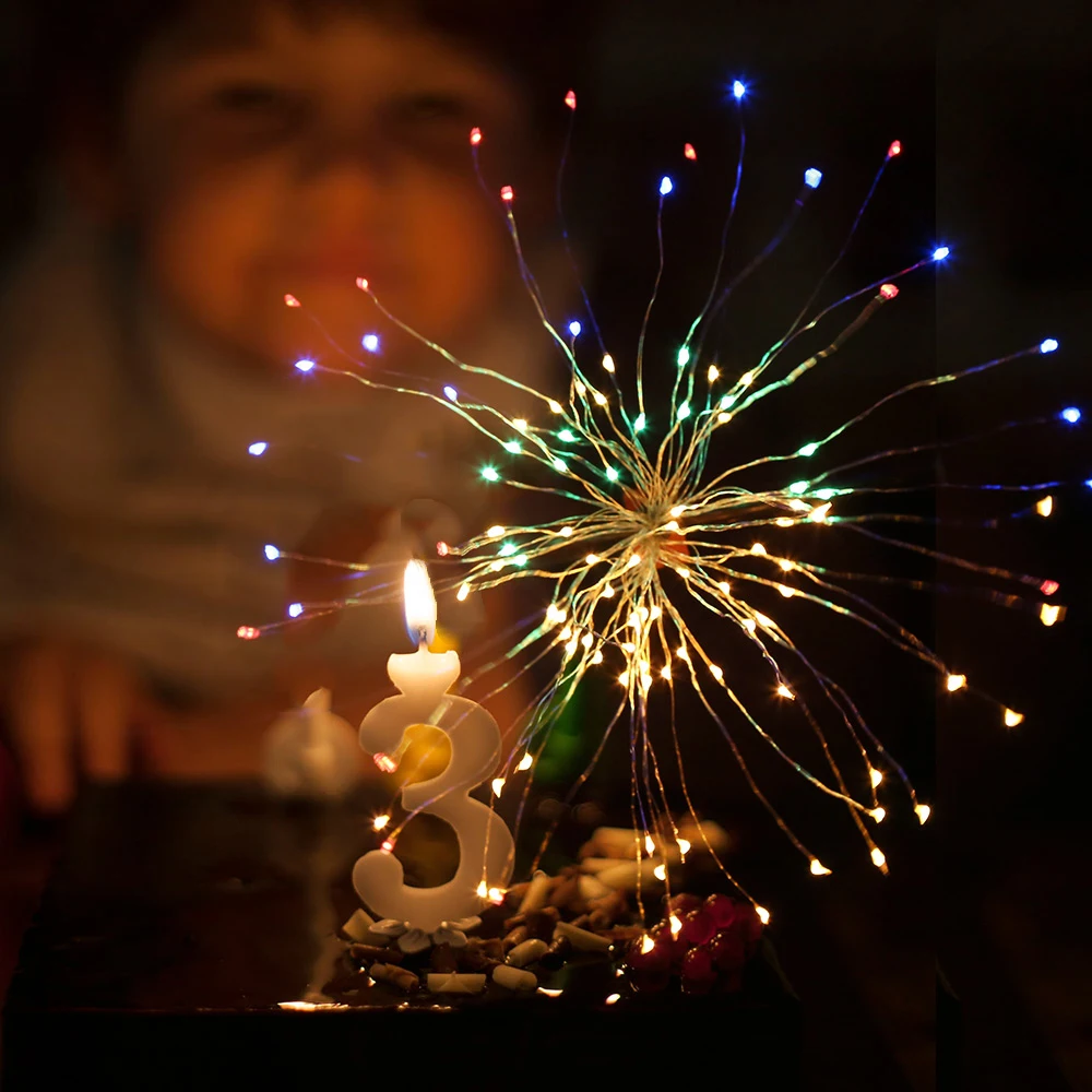 String Light Fireworks Ball LED Wire Fairy Lights with Remote Control
