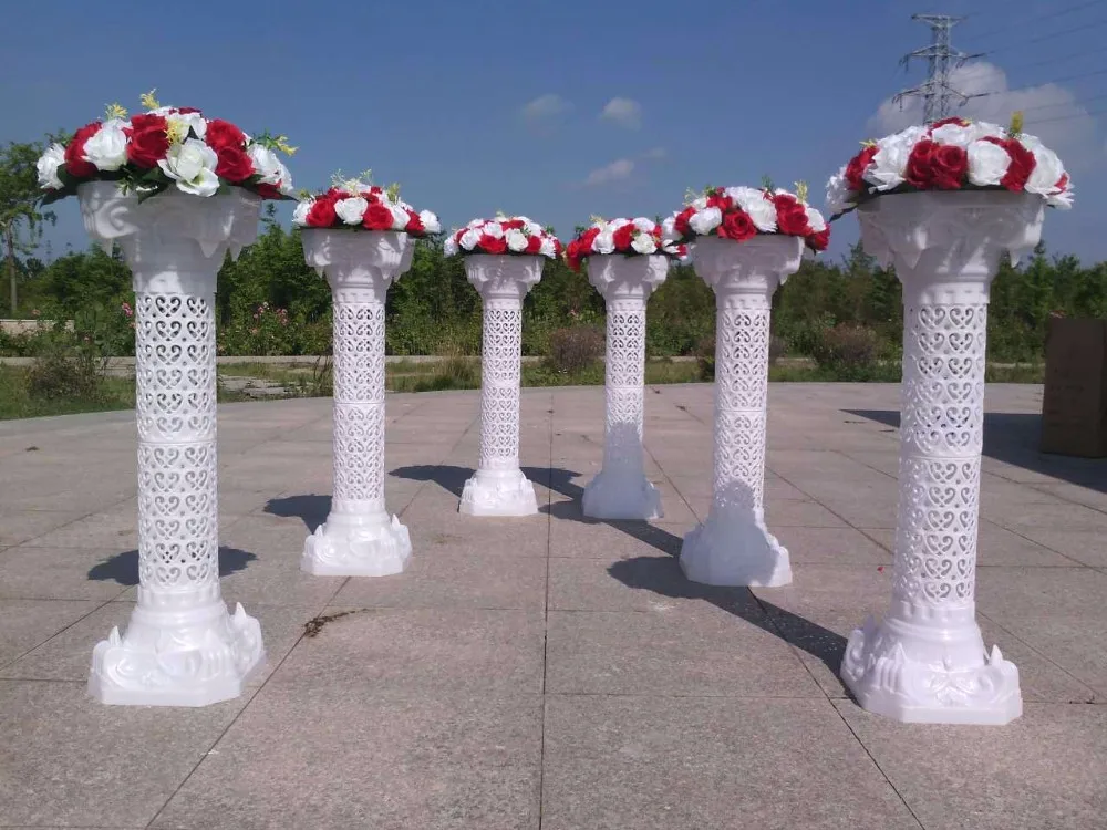 Свадебные Пластик Колонка античные колонны дорожки стойка для цветов, 6 шт./лот
