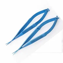 Комплект из 2 предметов из нержавеющей стали офтальмологический инструмент 12,5 см микроножницы, прямые, наклонная головка ножницы для конъюнктивы, расширитель, микропинцет