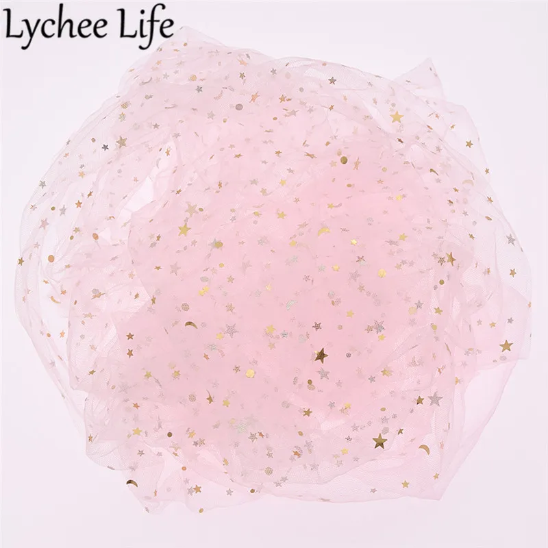 Lychee Life Star Moon марлевая ткань 150 см цветная сетчатая кружевная ткань сделай сам ручная работа швейная одежда аксессуары для свадебного платья