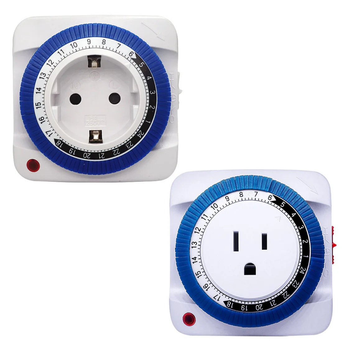 

24 Hour Timer Socket Mechanical Program Timer Switch Socket 125V EU/US Plug Wall Outlet Protector Energy Saveing