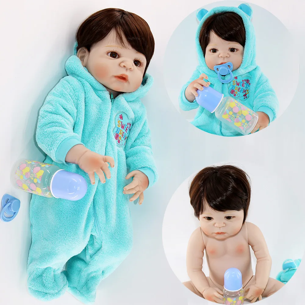 

23"57cm Full Silicone Doll Reborn Baby bathe Toy Baby Birthday Gift For Child Bedtime play house bebe Early Education for sale