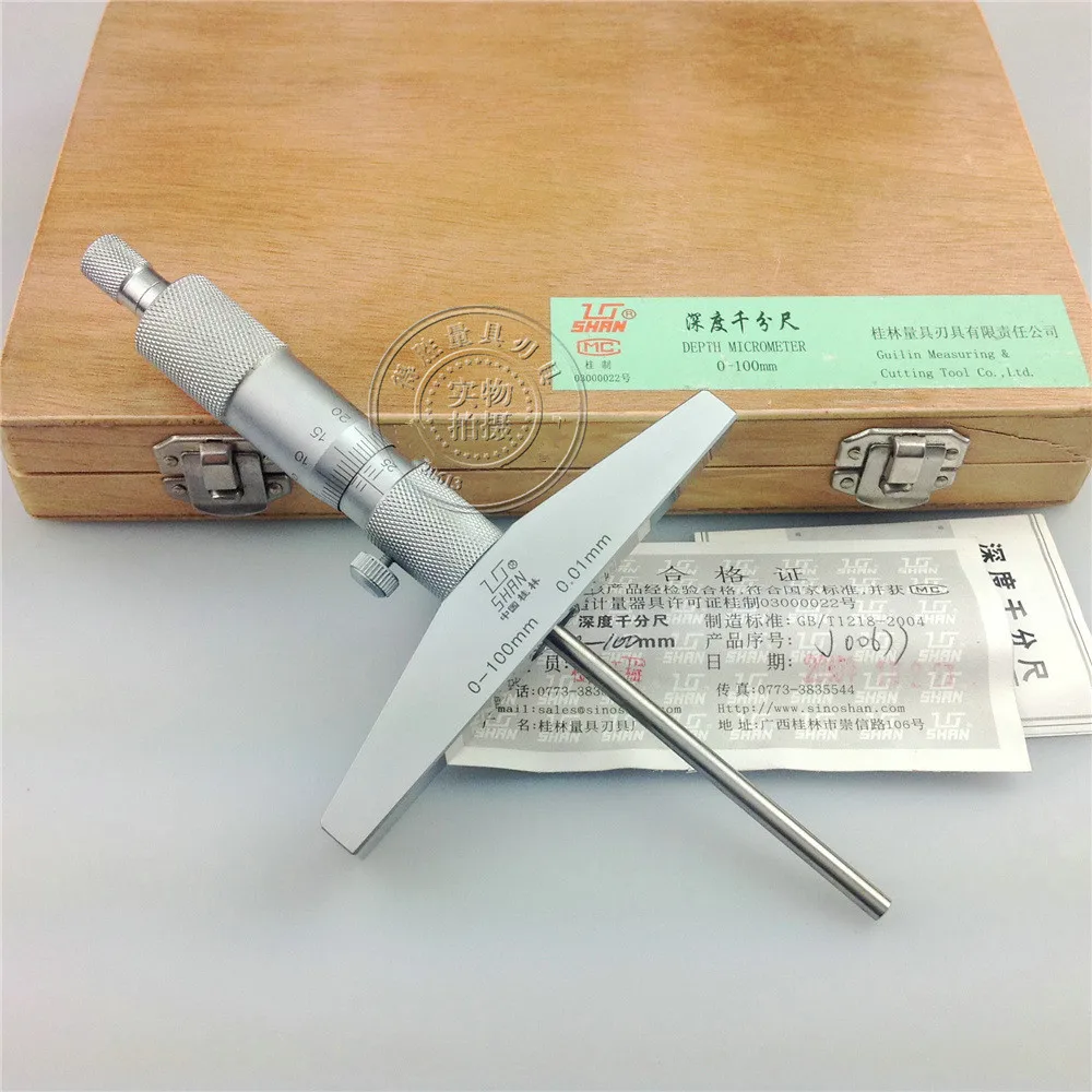 0 100* 0.01 mm mechanical groove depth micrometer The depth of the foot