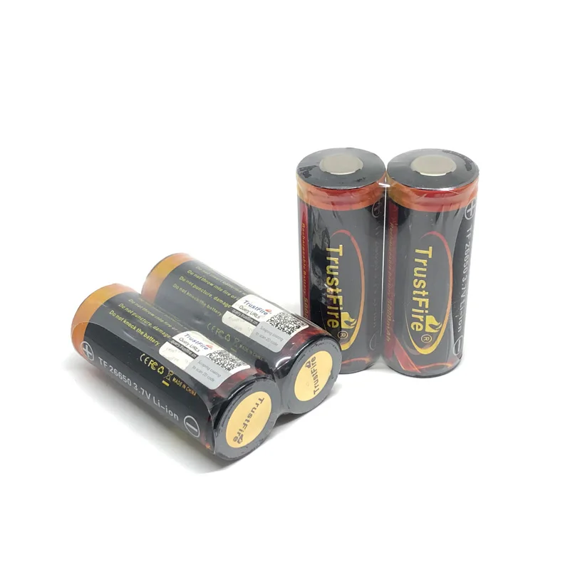 100 шт./лот TrustFire 5000mAh 26650 3,7 V перезаряжаемая цветная литиевая батарея с защитной панелью