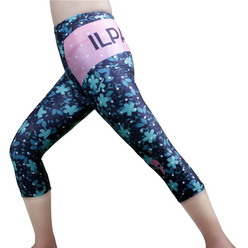 ILPALADINO Summer Cycling Pants Women 3D Padded Outdoor Sports Running Shorts Bike Bicycle Cropped Trousers 3/4 Capri Pants