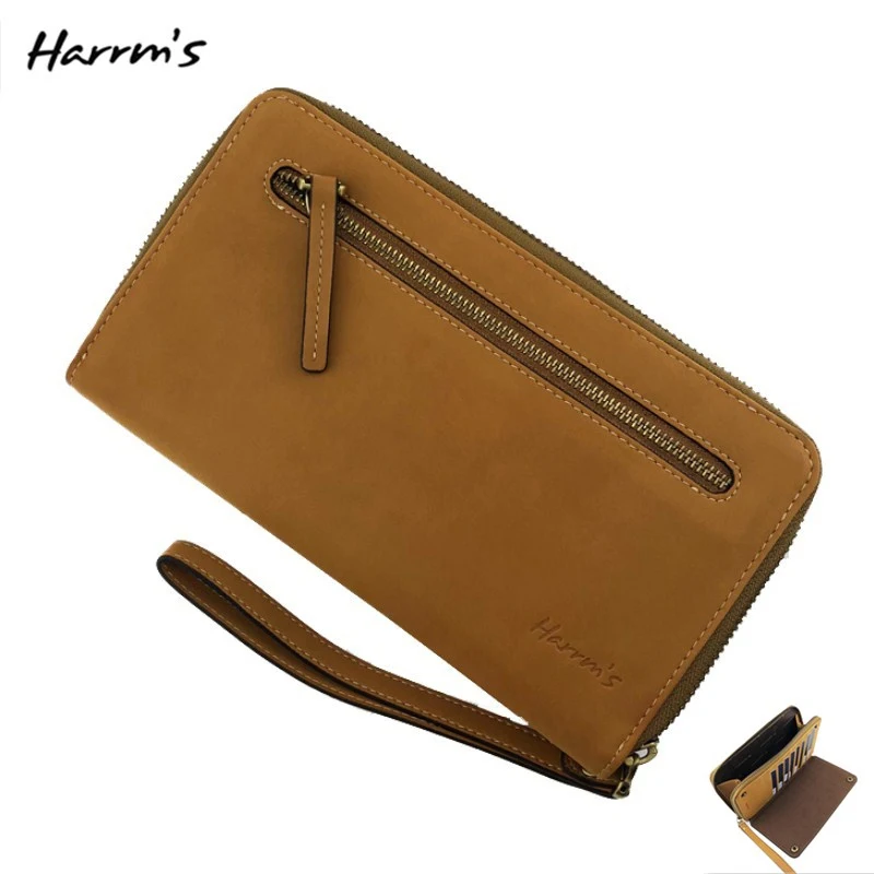 

Harrms Luxury Brand Long Fashion Wallet Leather Hasp With Zipper Leisure Purse Large Capacity Purse Card Holder Quality Wallet