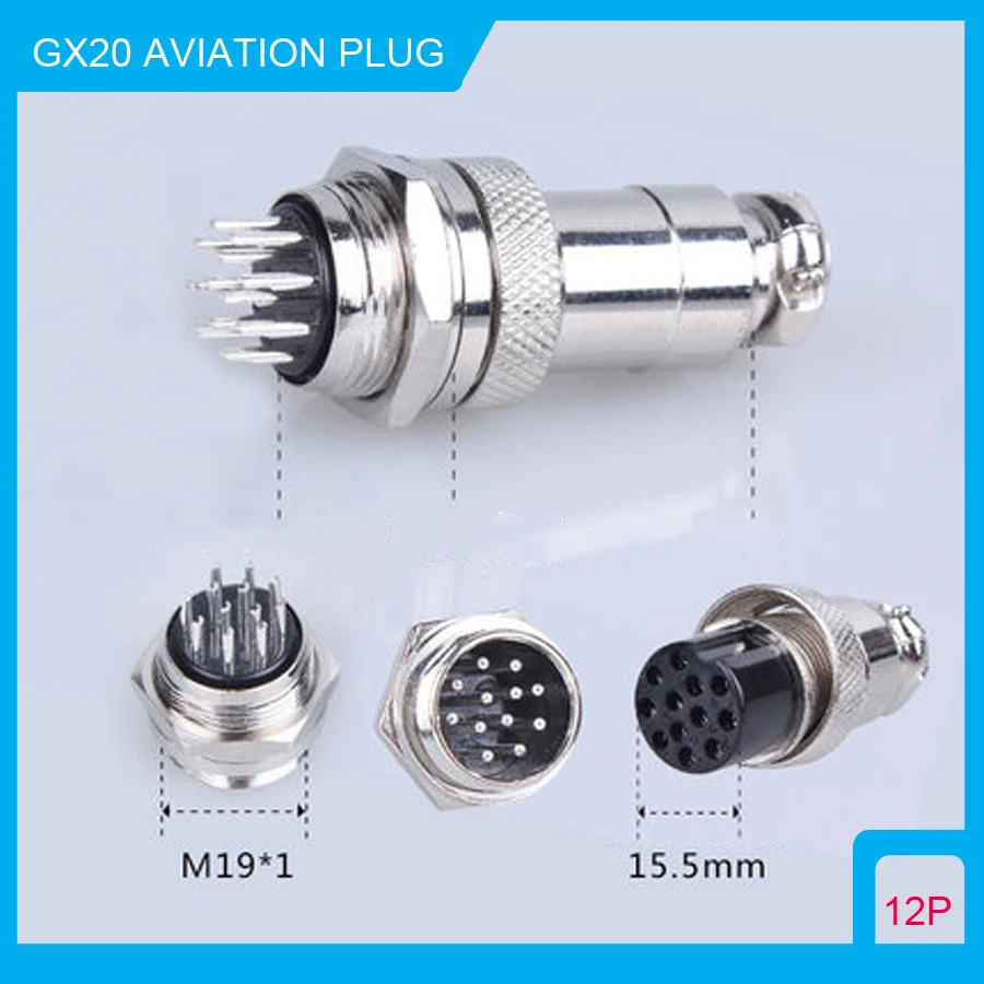 1pair 12 Pin Male & Female Aviation Plug Socket M19 Wire Panel