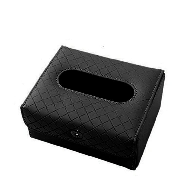 

New PU Leather Portable Folding Tissue Box Hotel Car Home Office Pumping Paper Napkin Holder