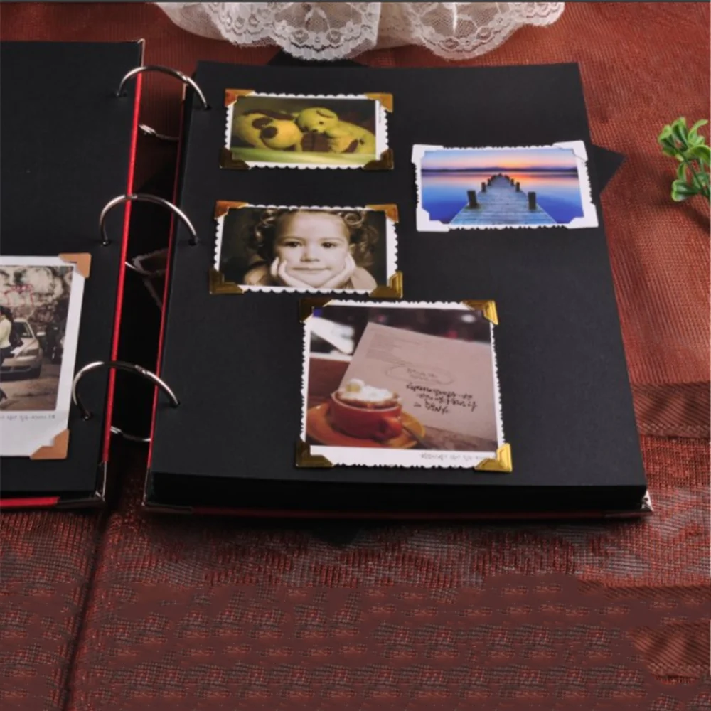 1pc10 дюймов черный тетрадь для скрапбукинга фото журнал памяти записывающая книжка блокнот школьные принадлежности канцелярские