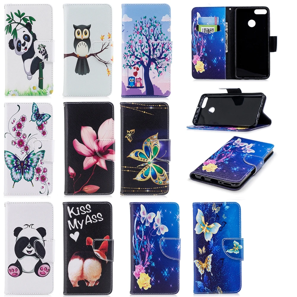 For Huawei Y9 2018 Wallet PU Leather folio Flip Case Cover Built-in Card Slots for | Мобильные телефоны и аксессуары