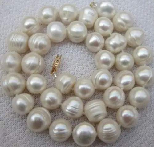 

FREE SHIPPING>>>@@ > 10-11MM WHITE SOUTH SEA BAROQUE Thread PEARL NECKLACE 25INCH^^^@^Noble style Natural Fine jewe &