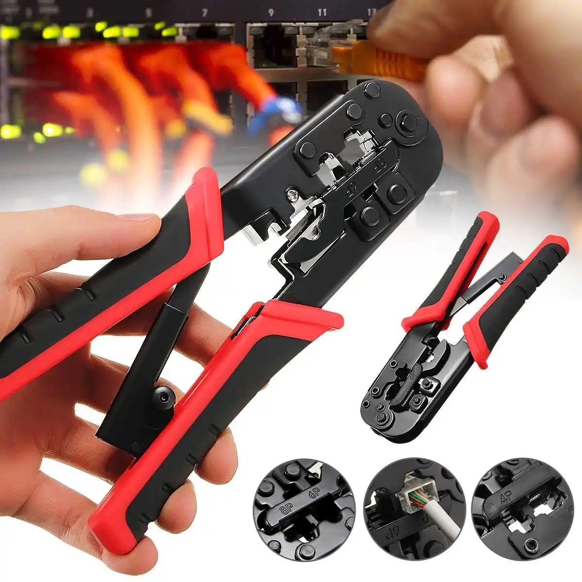 

Doersupp 1PC Network Crimping Plier Multifunctional Ethernet Network Cable Crimp Tool LAN Crimper Cutter Pliers Hand Tool