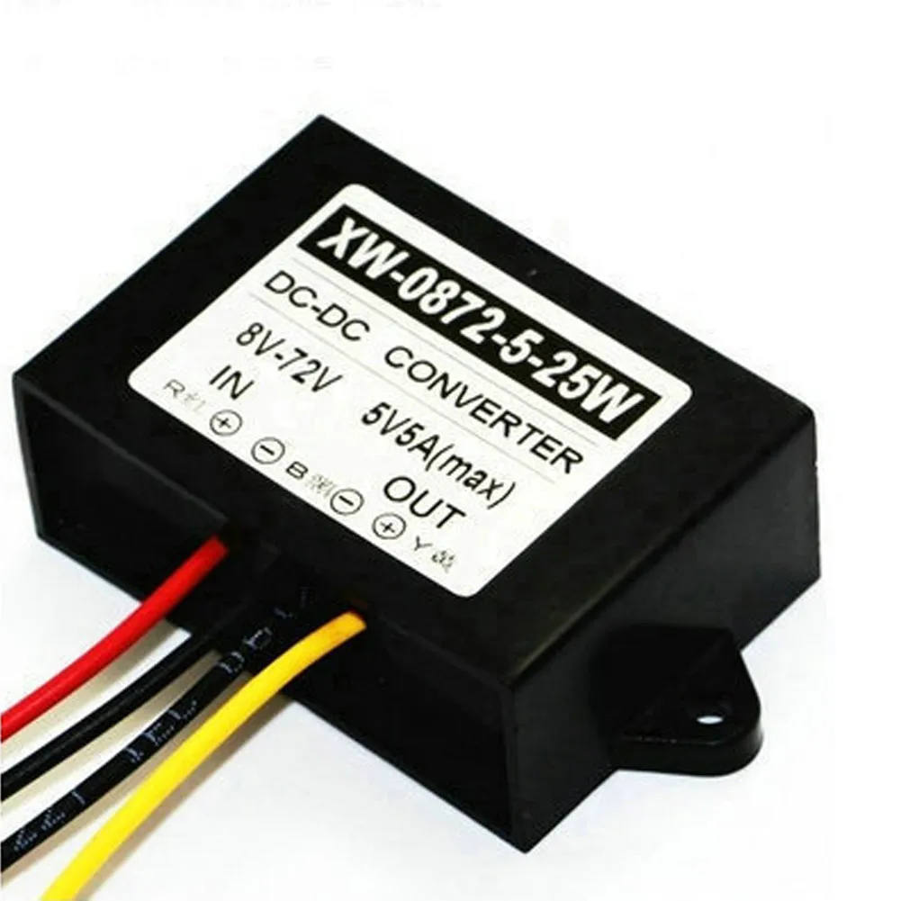 

DC DC Adapter DC 8-72V Step Down To 5V 5A 25W Power Supply Converter Waterproof Module Regulator