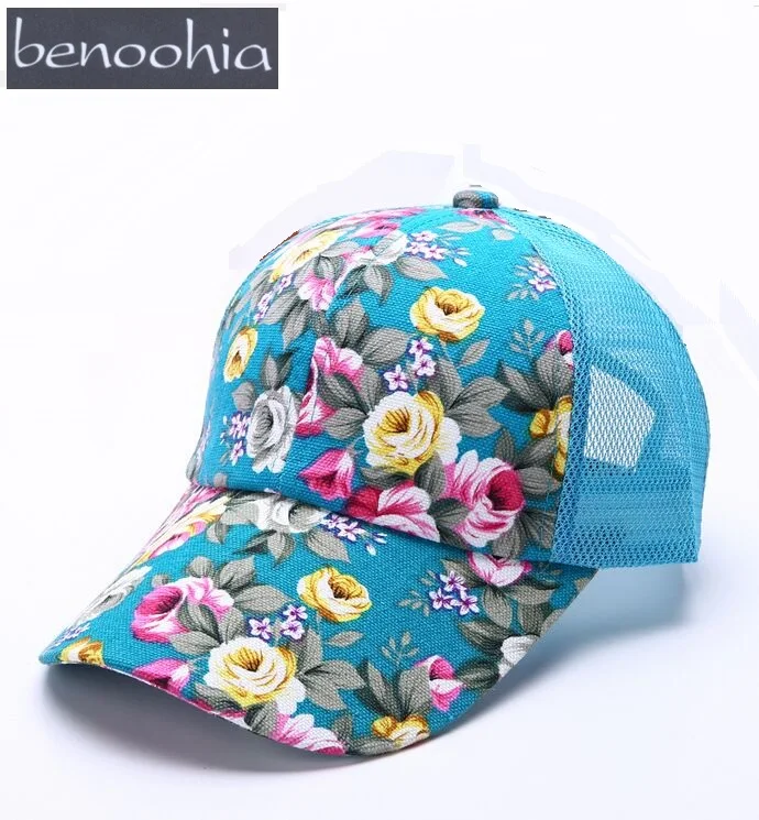 RZ002 Summer women floral printed baseball caps Breathable 6 panels