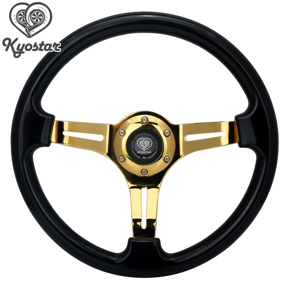 

Gold Spoke 350mm ABS Steering Wheel Racing Car Steering Wheel Car Decoration Accessories Hot Wheels Cars