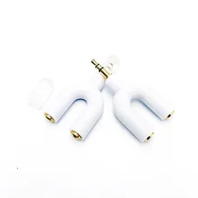 25pcs lot Headset Adapter Kit U Shape 3 5mm Y Splitter for Audio Headphone and MIC Headset Cellphone Factory Price