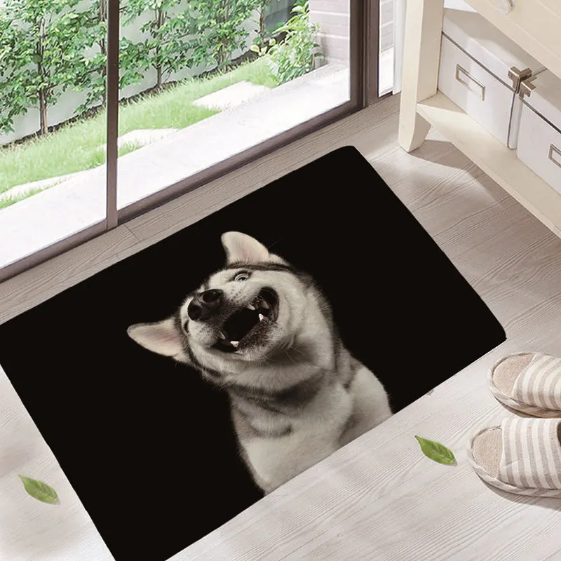 40x60cm Cute Colorful Pet Dog Siberian Husky Print Carpets Anti slip