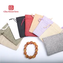 9*12 см ретро имитация льняная Джутовая сумка на шнурке для свадебной вечеринки подарок на день рождения сумка для хранения небольших предметов 50 шт