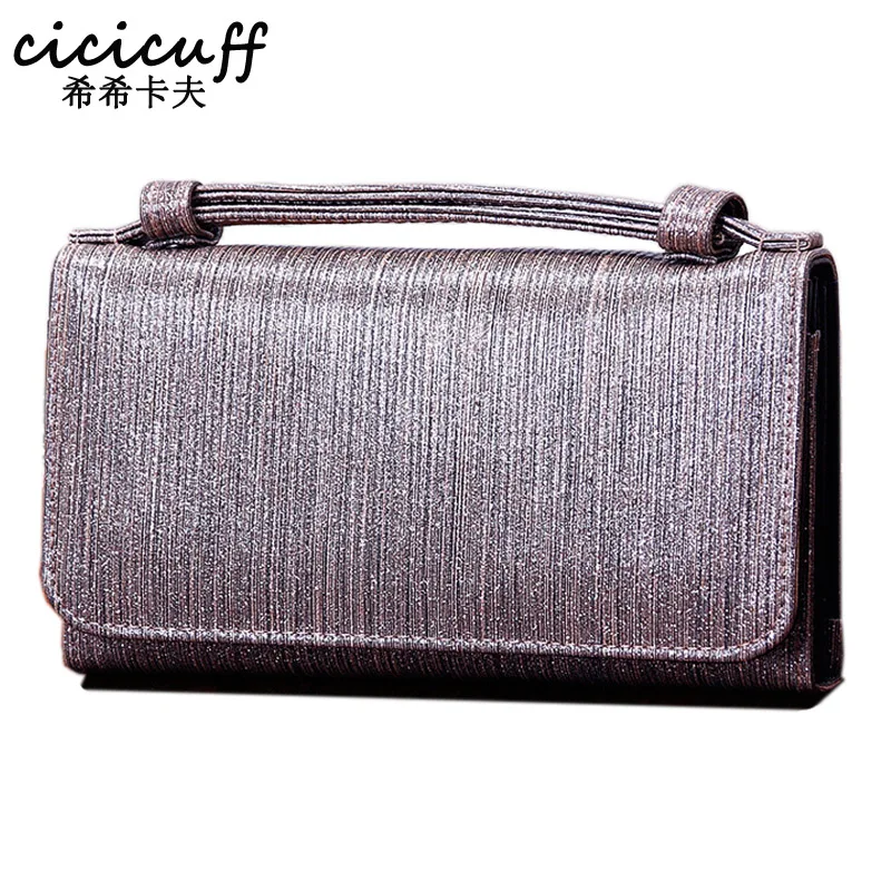

CICICUFF Ladies Genuine Leather Handbag Messenger Bag Retro Pearl Stripe Cover Design Long Wallet for Women Chain Small Hand Bag