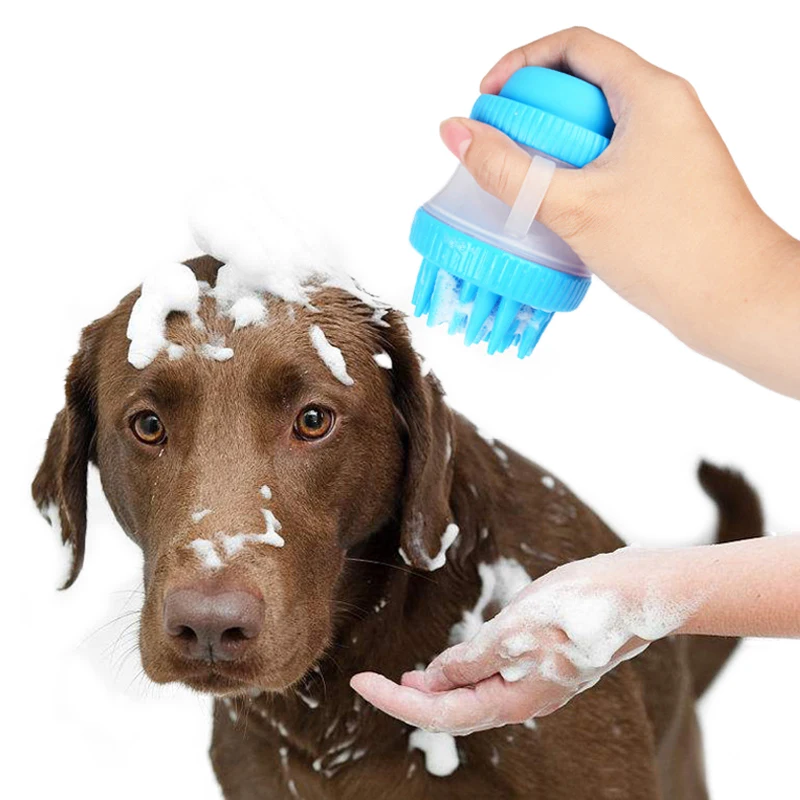 

Silicone Pet Bathing Brush Multifunction Shampoo Storage Dog Bath Brushes Cat Massage Grooming Tool Cleaning Comb For Dog