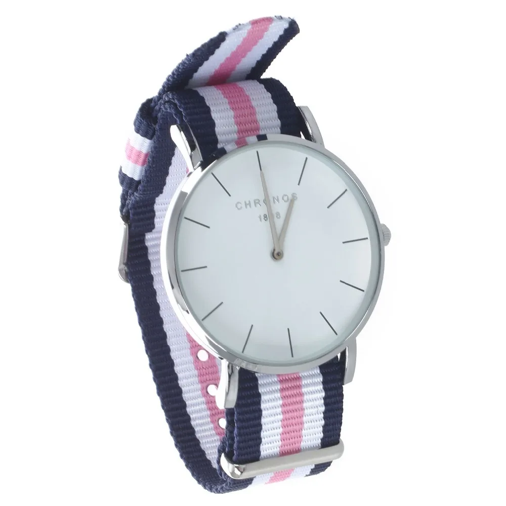 CHRONOS Watches Men Women Fashion Casual Sport Clock Classical Nylon Quartz Wrist Watch CH 0215
