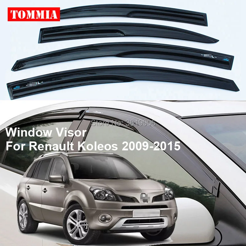 tommia 4pcs Window Visor Shade Vent Wind Rain Deflector Guards Cover