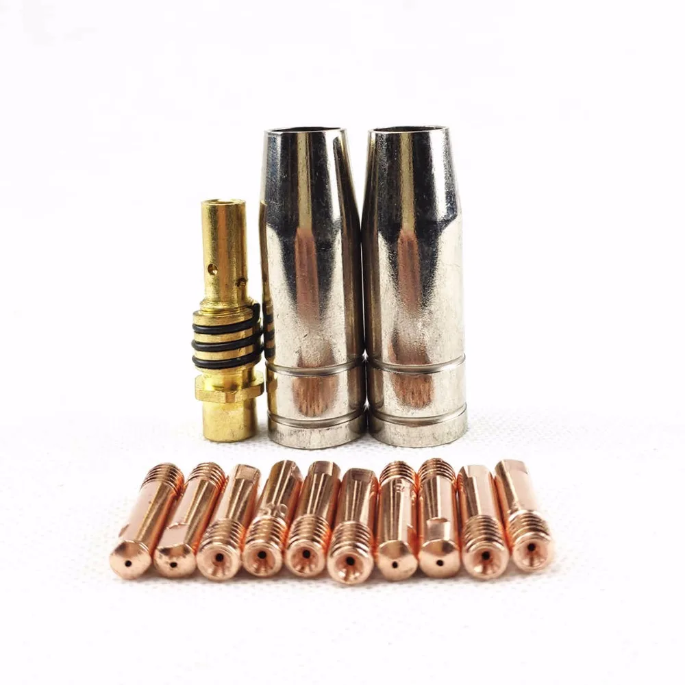 13pcs 14AK Welding Torch Consumables 0.6mm 0.8mm 0.9mm 1.0mm 1.2mm MIG Torch Gas Nozzle Tip Holder of 15AK MIG MAG Welding Torch 13pcs 14AK Welding Torch Consumables 0.6mm 0.8mm 0.9mm 1.0mm 1.2mm MIG Torch Gas Nozzle Tip Holder of 15AK MIG MAG Welding Torch