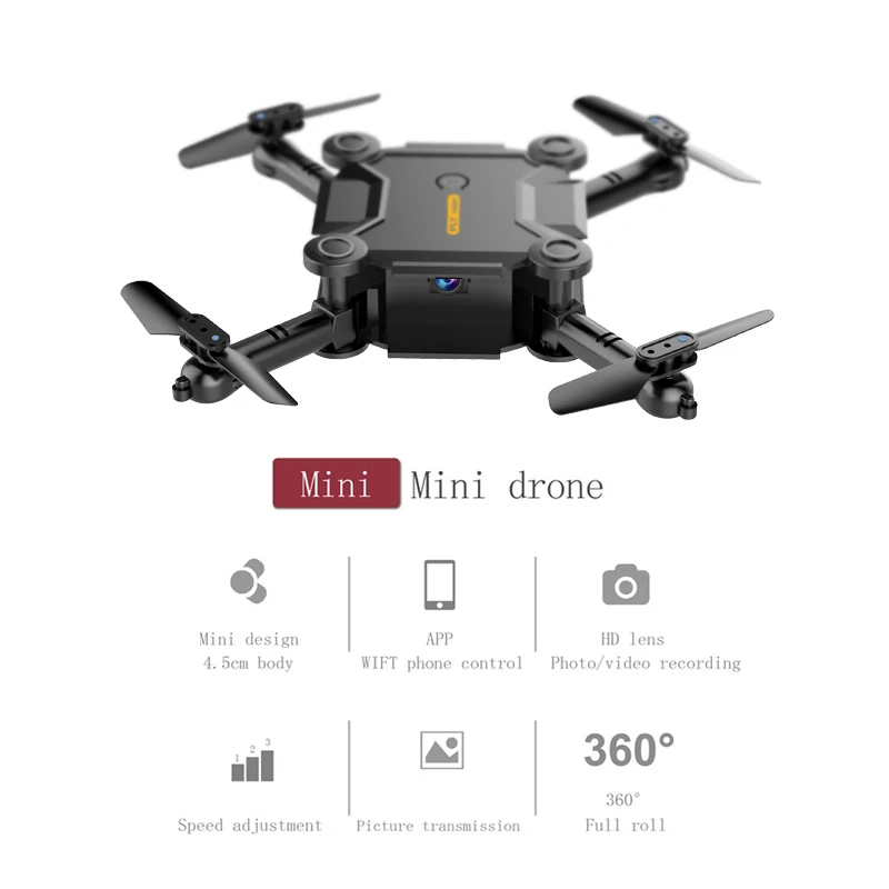 Mini Drone With Camera HD S16 No Camera Foldable RC Quadcopter Altitude Hold Helicopter WiFi FPV Micro Pocket Dron